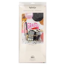 Load image into Gallery viewer, Pink Graduate Felt Pennant Banner
