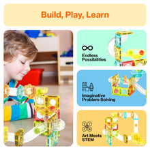 Load image into Gallery viewer, 100 Piece Magnetic Marble Run Construction Toy Set PTMG100

