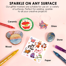 Load image into Gallery viewer, Medium Tip Iridescent Glitter Acrylic Paint Marker Set Of 24
