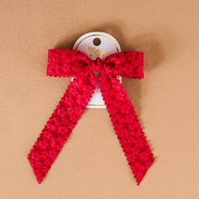 Load image into Gallery viewer, Flower Scallop Hair Bow-Red
