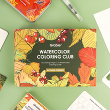 Load image into Gallery viewer, Autumn-Themed Watercolor Coloring Club Box
