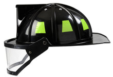 Load image into Gallery viewer, Firefighter Helmet W/Visor: Black / Adj Size
