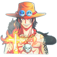 One Piece Ace Anime 3D Sticker