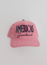Load image into Gallery viewer, AMERICA'S SWEETHEART STRIPED TRUCKER HAT
