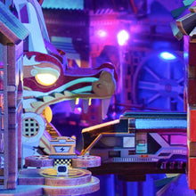 Load image into Gallery viewer, DIY Miniature House Book Nook Kit: Cyber City w/ Dust Cover
