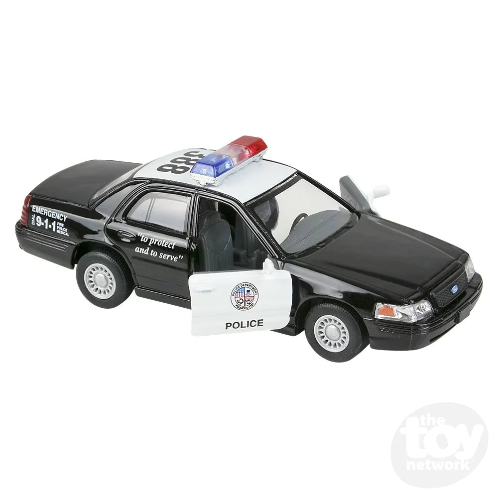 5" Die-Cast Pull Back Ford Crown Victoria Police Car