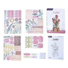 Load image into Gallery viewer, DIY Wooden Puzzle Kit - Pink Tulip Bloom Set
