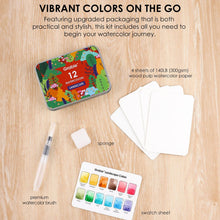 Load image into Gallery viewer, Watercolor Pocket Set Of 12 With Brush - Landscape Colors
