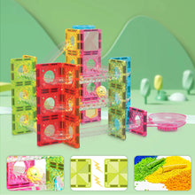 Load image into Gallery viewer, 60 Piece Magnet Tiles Building Block Travel Size Toy Set
