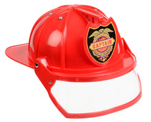 Load image into Gallery viewer, Firefighter Helmet W/Visor: Black / Adj Size
