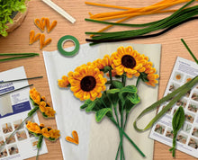 Load image into Gallery viewer, DIY Chenille Flower Bouquet Kit – Sunflower
