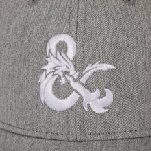 Load image into Gallery viewer, Dungeons &amp; Dragons Embroidered Logo Gray Traditional Adjustable Hat
