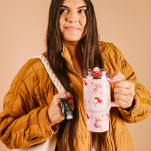 Load image into Gallery viewer, 20 oz Lifestyle Flip Straw Tumbler-Holly Jolly Santa
