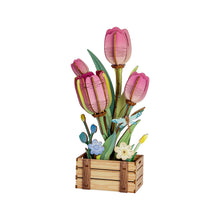 Load image into Gallery viewer, DIY Wooden Puzzle Kit - Pink Tulip Bloom Set
