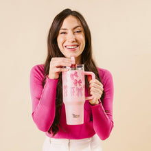 Load image into Gallery viewer, 40 oz Lifestyle Flip Straw Tumbler-Blushing Bows
