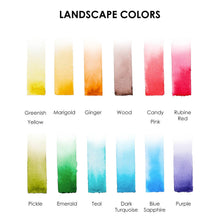 Load image into Gallery viewer, Watercolor Pocket Set Of 12 With Brush - Landscape Colors
