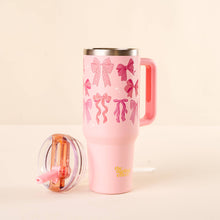 Load image into Gallery viewer, 40 oz Lifestyle Flip Straw Tumbler-Blushing Bows
