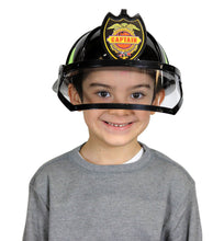 Load image into Gallery viewer, Firefighter Helmet W/Visor: Black / Adj Size
