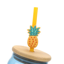 Load image into Gallery viewer, Disney Stitch Big Face 15 Oz Blue Glass Bottle With Straw &amp; Lid
