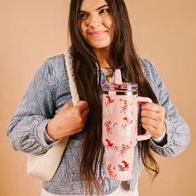 Load image into Gallery viewer, 40 oz Lifestyle Flip Straw Tumbler-Holly Jolly Santa
