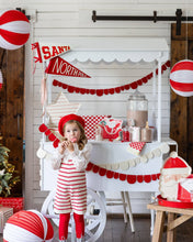 Load image into Gallery viewer, Red and Cream Scalloped Felt Banner Set
