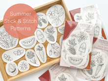 Load image into Gallery viewer, Stick &amp; Stitch Embroidery patterns, embroidery patches: Summer Vibes
