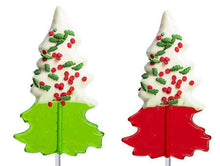 Load image into Gallery viewer, Chocolate-Dipped Holiday Confetti Tree Lollipops
