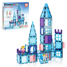 Load image into Gallery viewer, 72 Piece Magnetic Building Tiles Castle Winter Ice Theme
