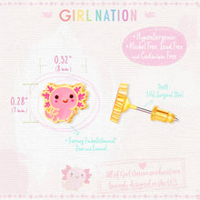Load image into Gallery viewer, Axolotl Love | Cutie Stud Earrings for Girls
