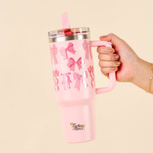 Load image into Gallery viewer, 40 oz Lifestyle Flip Straw Tumbler-Blushing Bows
