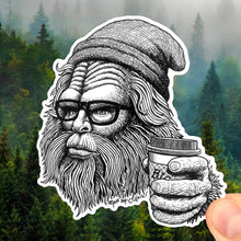 Load image into Gallery viewer, VINYL STICKER: Hipster Bigfoot (Stoic Americana) (4-inch)
