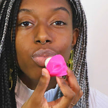 Load image into Gallery viewer, Pink Skull Lip Balm 100% Natural: Hot Pink / Clear Box / Passion Fruit
