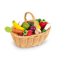 Load image into Gallery viewer, 24 Pc Fruit &amp; Vegetables Basket | Pretend Play | Wooden toys
