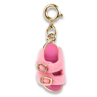 GOLD FURRY PINK SANDAL