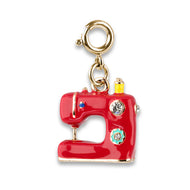 GOLD RG SEWING MACHINE CHARM
