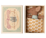 Sleepy wakey baby mouse in matchbox -  Blue