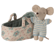 Baby mouse in carry cot - Blue