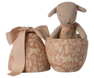 Easter egg with micro lamb, Small -  Powder