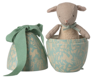 Easter egg with micro lamb, Small -  Dusty mint