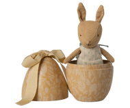 Easter egg with micro rabbit, Small -  Cream yellow