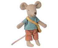 Little brother mouse with bag