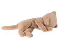 Sleeping kitten plush, Small - Cream  peach