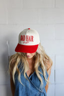 BAD HAIR DAY TRUCKER HAT RED