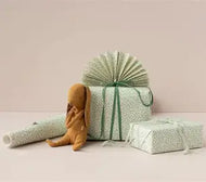 Gift wrap, 10 m - Berry branches - Green