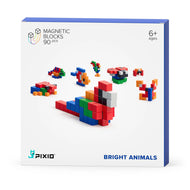 PIXIO Bright Animals - 90 Magnetic Blocks in 6 Colors