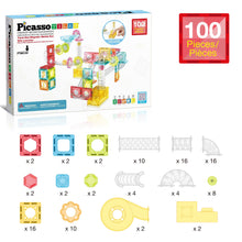 Load image into Gallery viewer, 100 Piece Magnetic Marble Run Construction Toy Set PTMG100
