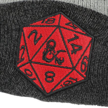 Load image into Gallery viewer, Dungeons and Dragons Game Striped Red Marled Embroidery Logo Knitted Beanie Hat for Winter
