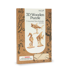 Load image into Gallery viewer, 3D Laser Cut Wooden Puzzle Bundle Pack: Sea Animals

