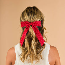 Load image into Gallery viewer, Flower Scallop Hair Bow-Red
