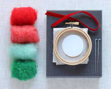 Load image into Gallery viewer, Christmas Wreath Ornament Needle Felting Kit
